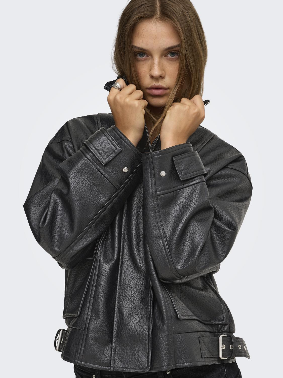 ONLVANI LS FAUX LEATHER BIKER JACKET PN - 6