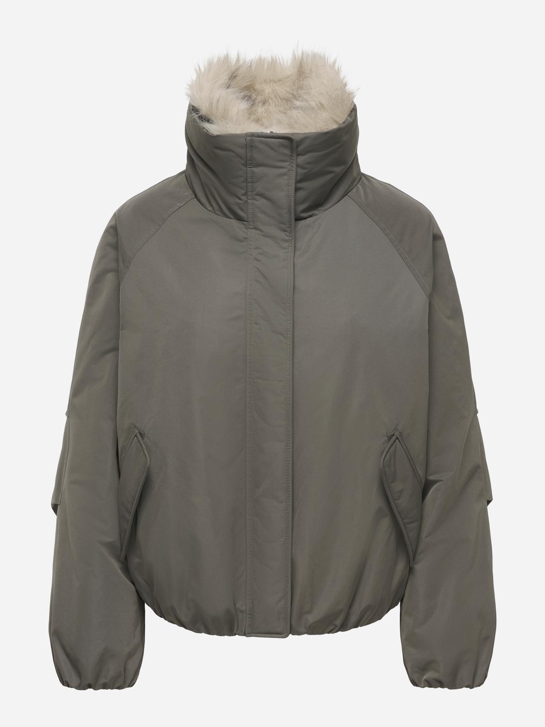 ONLAUDREY FUR COLLAR BOMBER OTW - 3