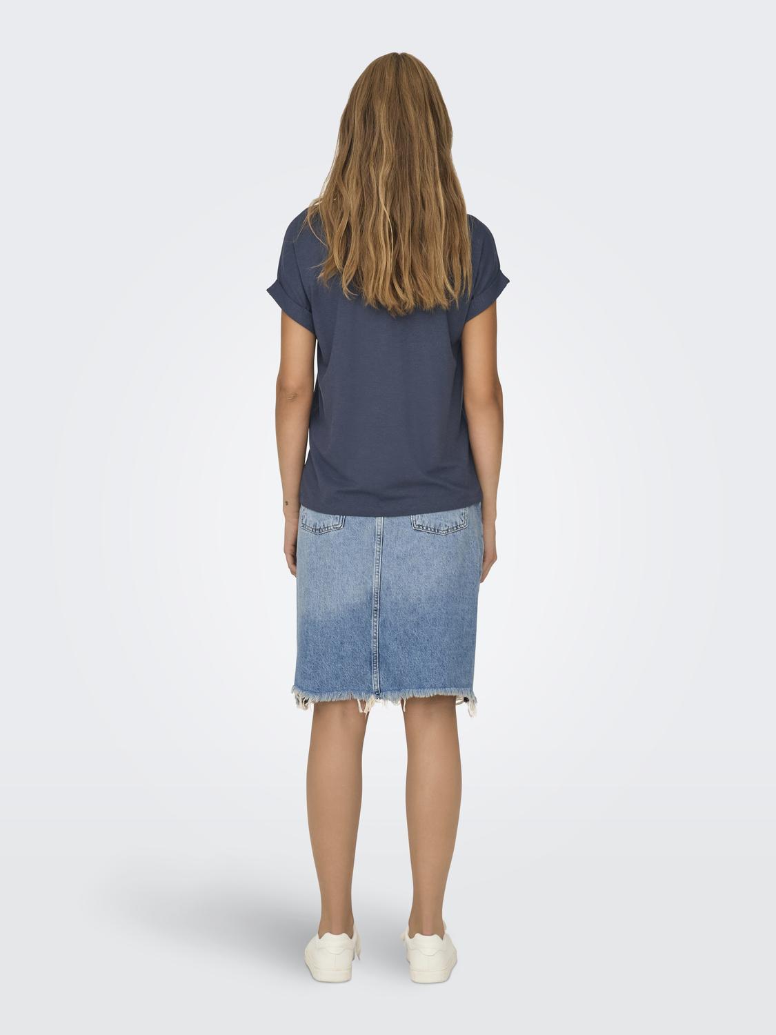 ONLMOSTER Regular Fit O-Neck Top med korte ermer - 2