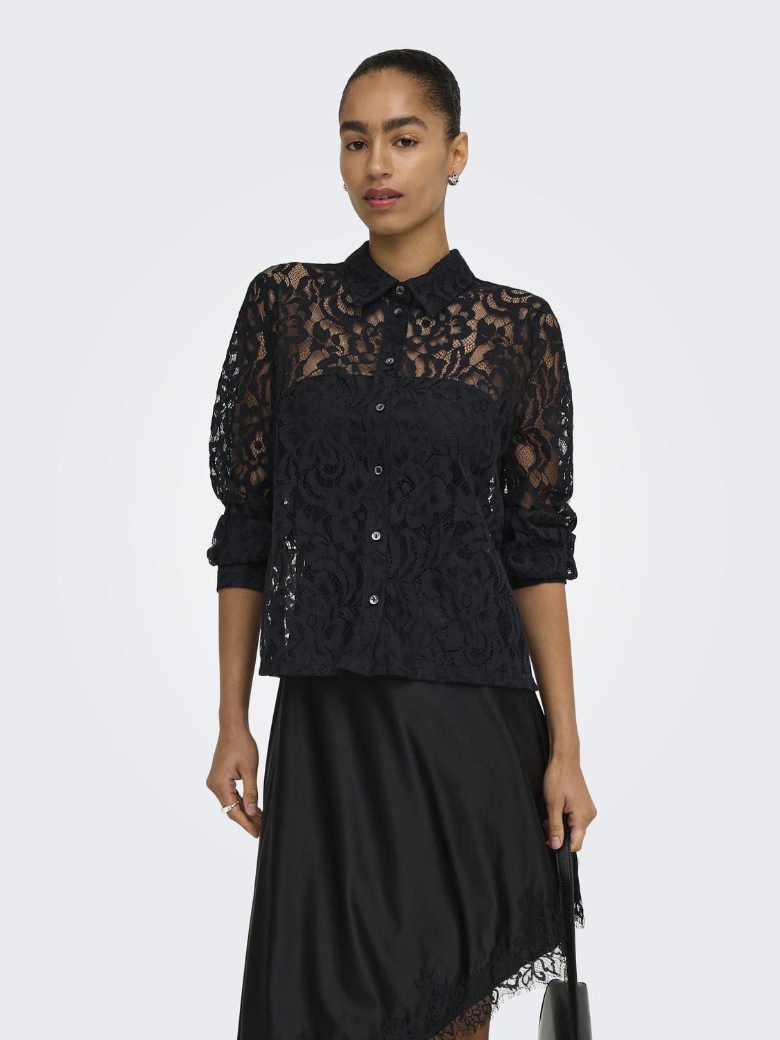 ONLBIRUN L/S LACE SHIRT WVN