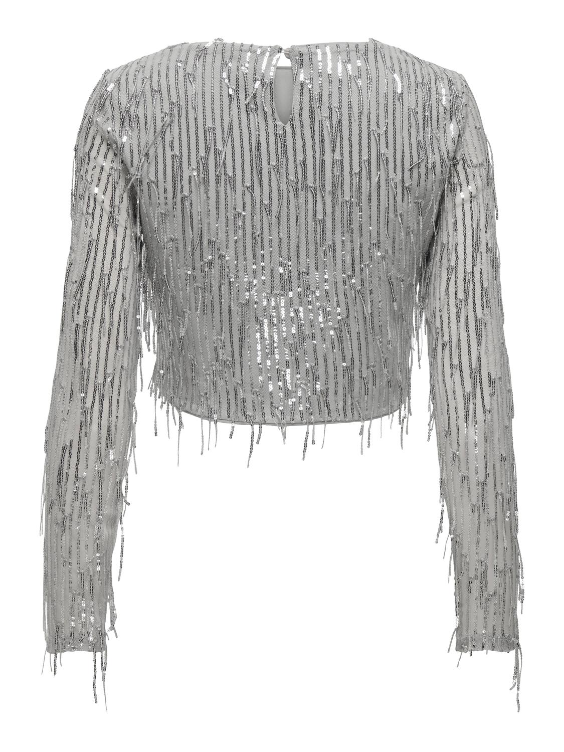 ONLSPACY LS CROPPED SEQUINS TOP WVN - 2