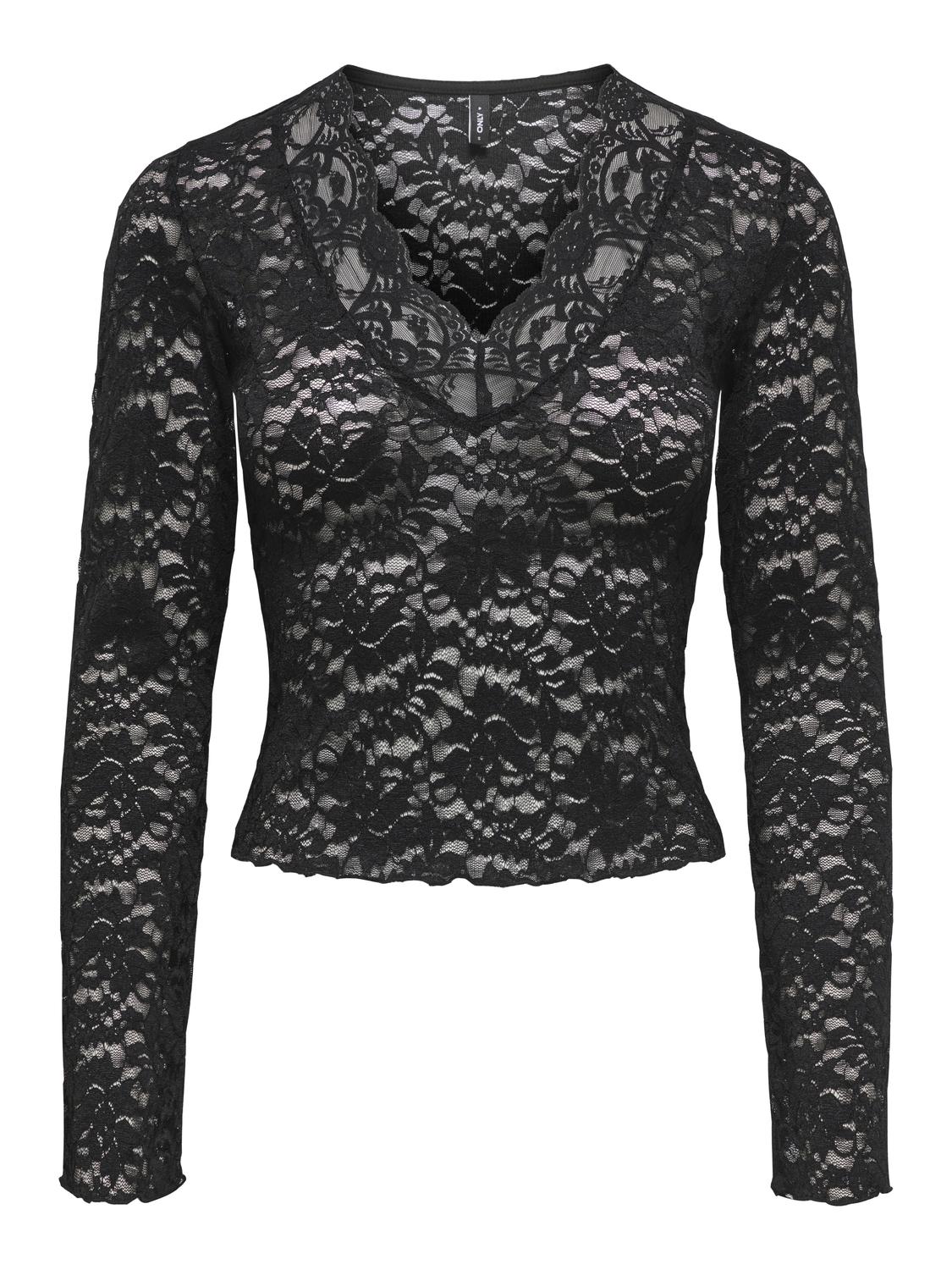 ONLNIKKA L/S LACE TOP JRS NOOS - 3