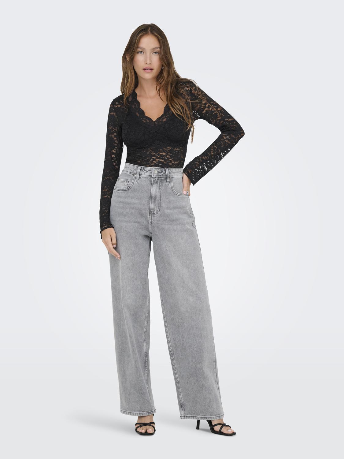 ONLNIKKA L/S LACE TOP JRS NOOS - 6