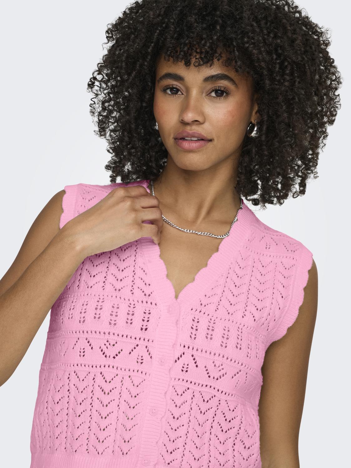ONLIRINA Cardigan à col en V avec ourlet côtelé pour le printemps/été - 5