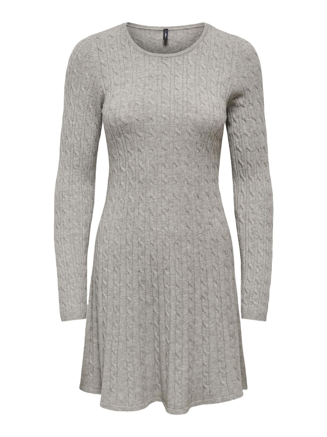 ONLIBI LS O-NECK CABLE DRESS CC KNT - 3