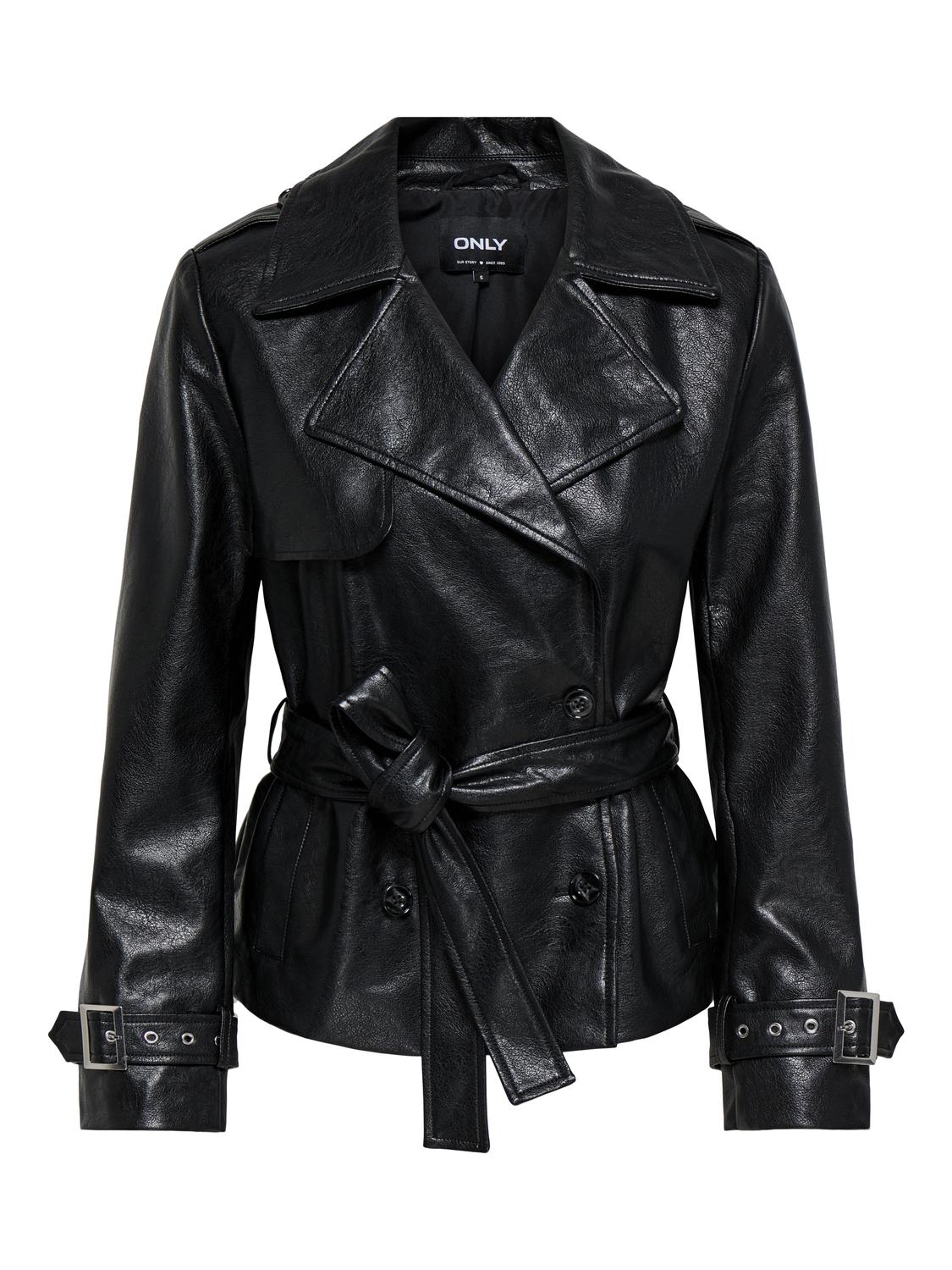 ONLJULIA FAUX LEATHER BELTED JACKET OTW