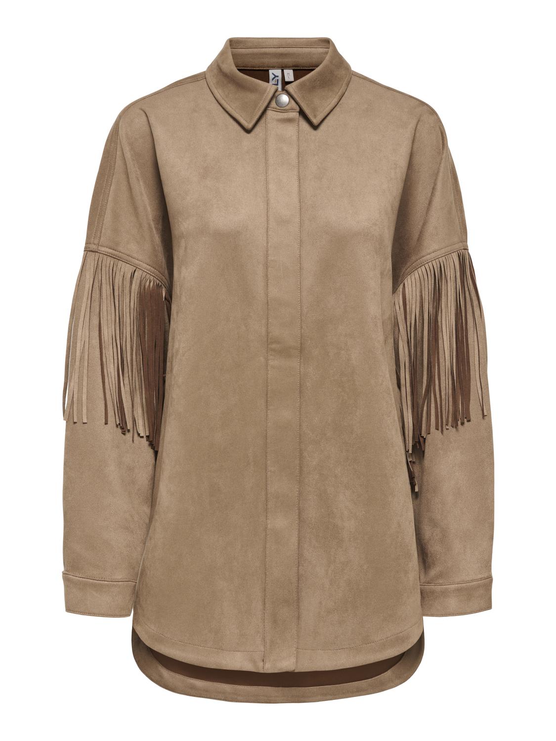 ONLSTINA FAUX SUEDE FRINGE SHACKET PNT - 3