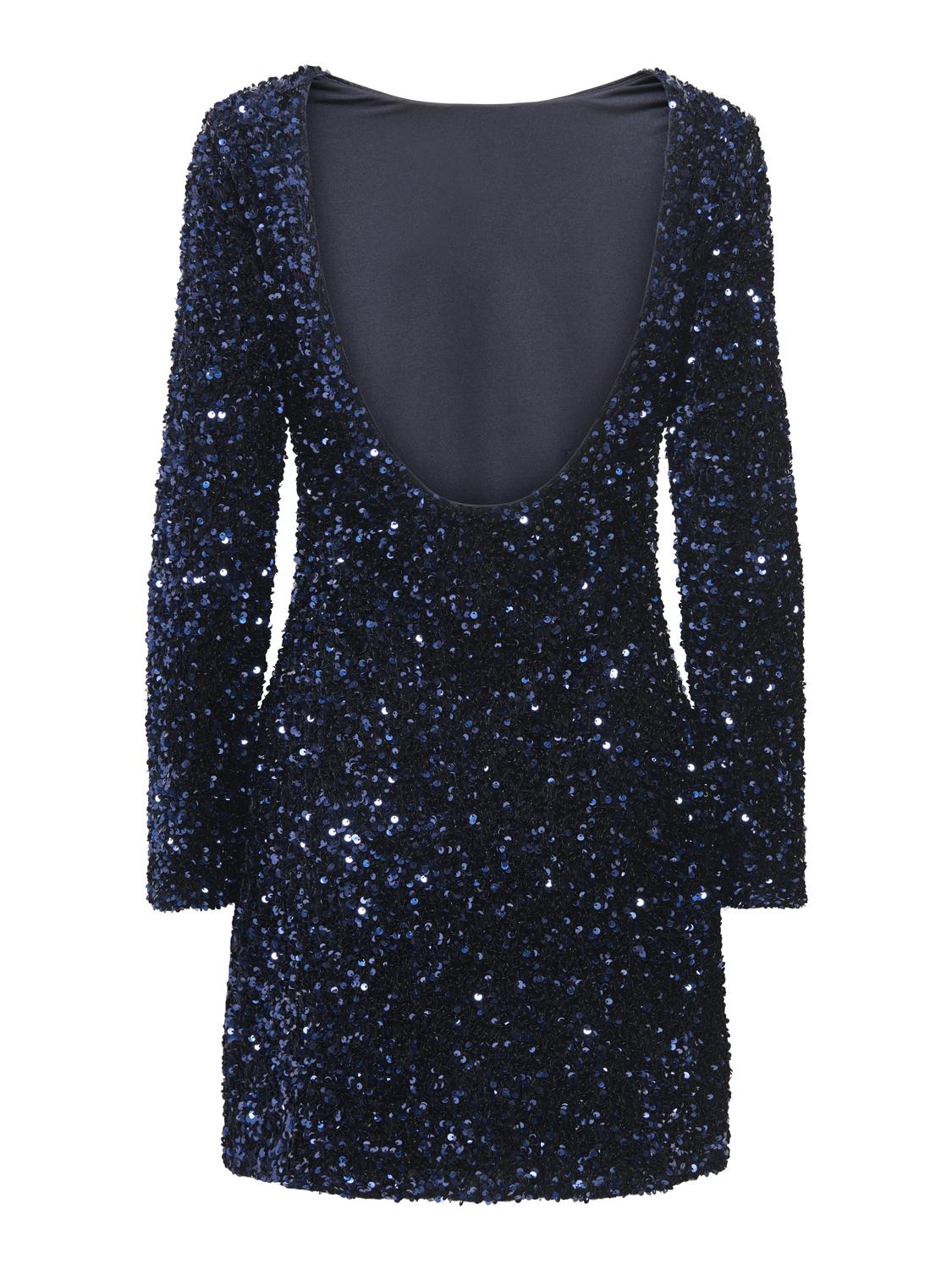 STUGLAM Élégante robe à col rond à manches longues pour un look de fête ultime - 2