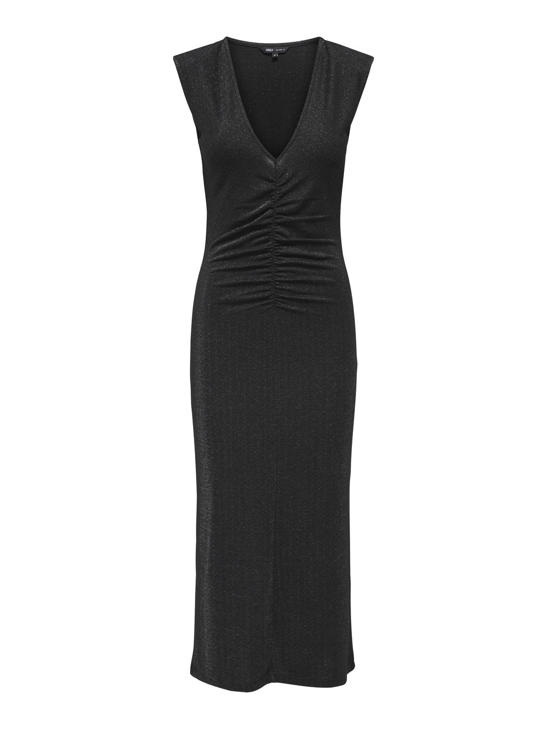 PGZOE Mouwloze lange jurk met glitter detail