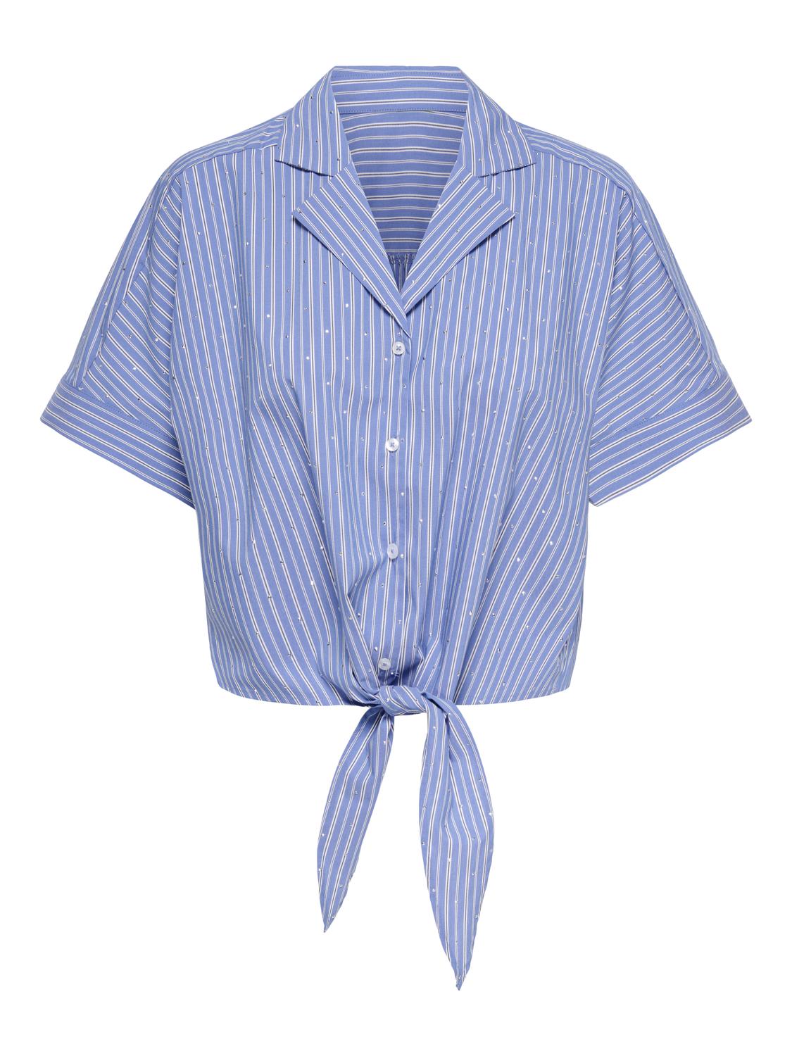 JDYMIO S/S RHINESTONE KNOT SHIRT WVN EXP