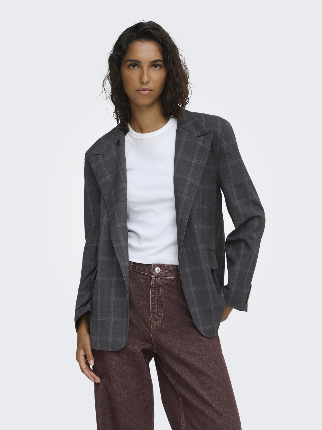 JDYVALERIE HIGH NECK CHECK BLAZER PNT