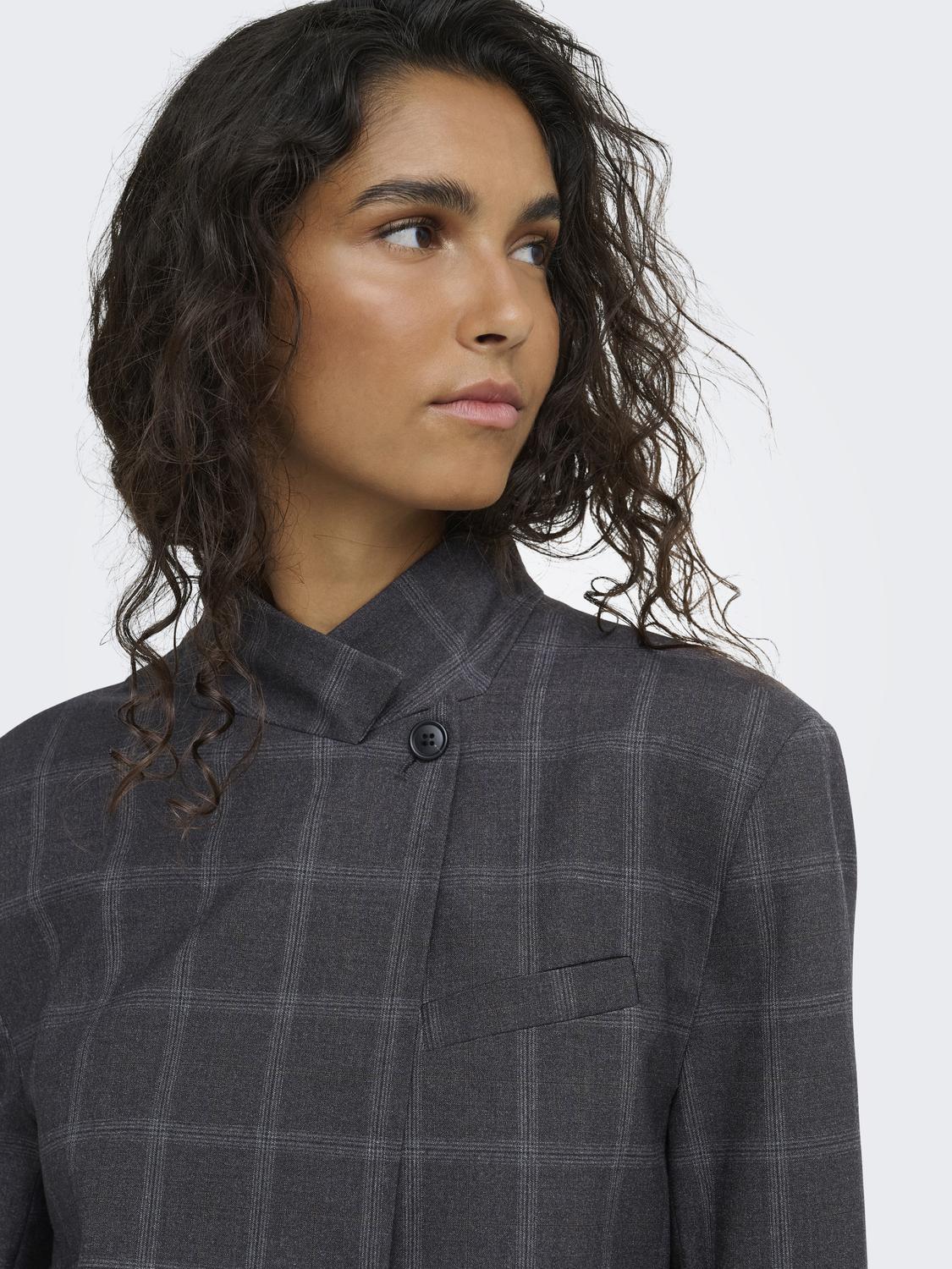 JDYVALERIE HIGH NECK CHECK BLAZER PNT - 4