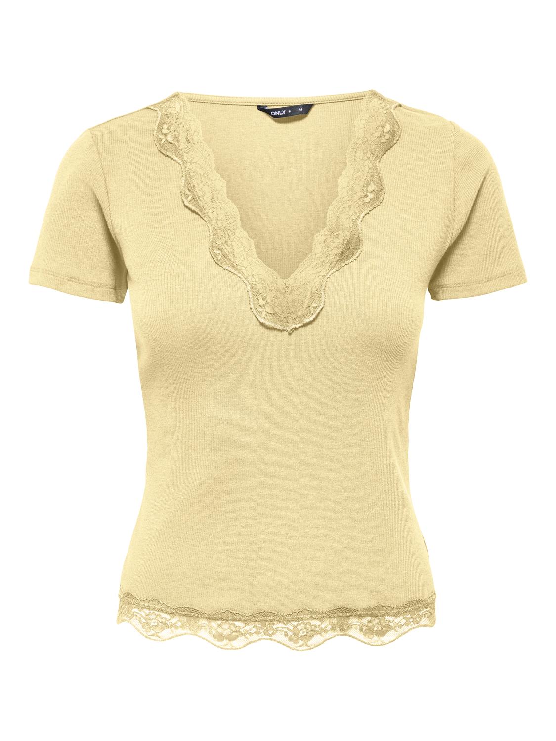 PGFRANCESCA V-NECK LACE S/S T-SHIRT JRS