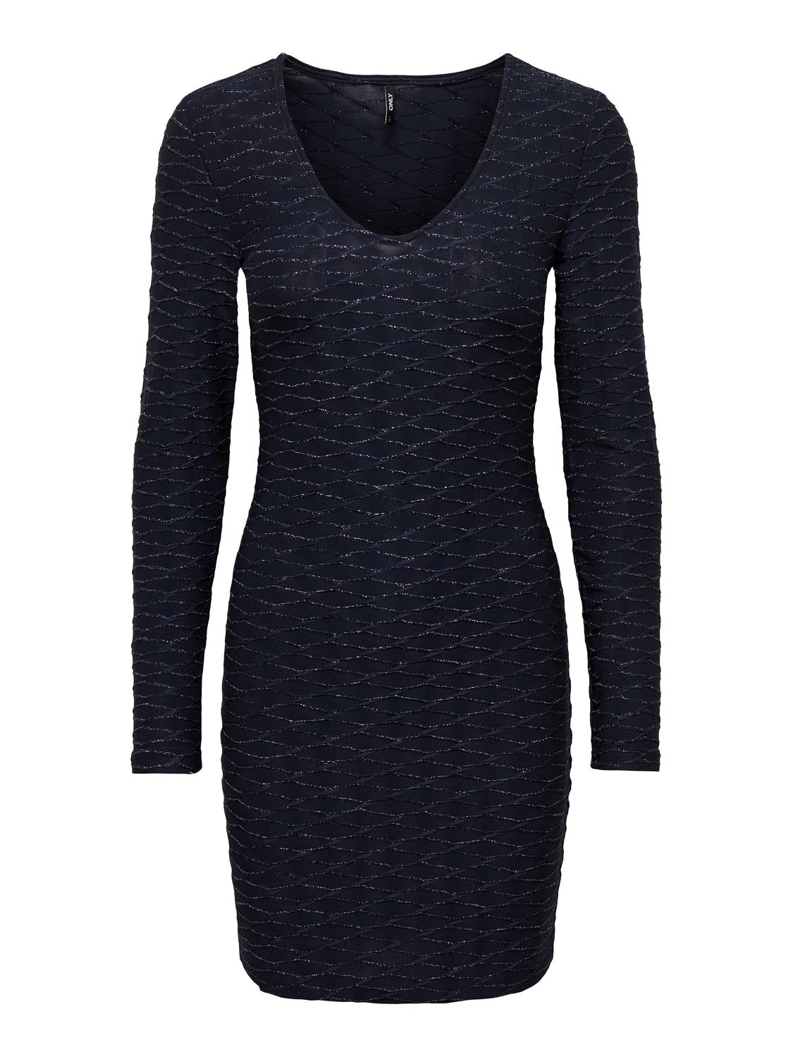 ONLASTRA L/S V-NECK GLITTER DRESS JRS - 3