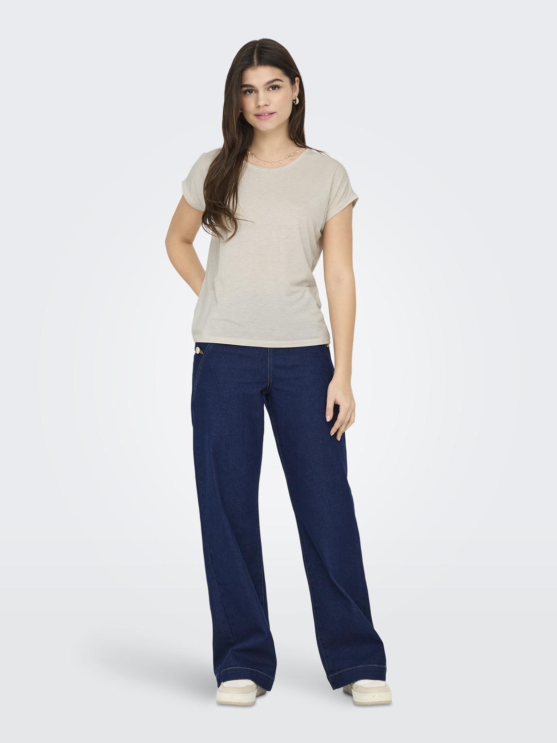 ONLCLAUDIA Basic top met V-hals en glitterdetail - 6