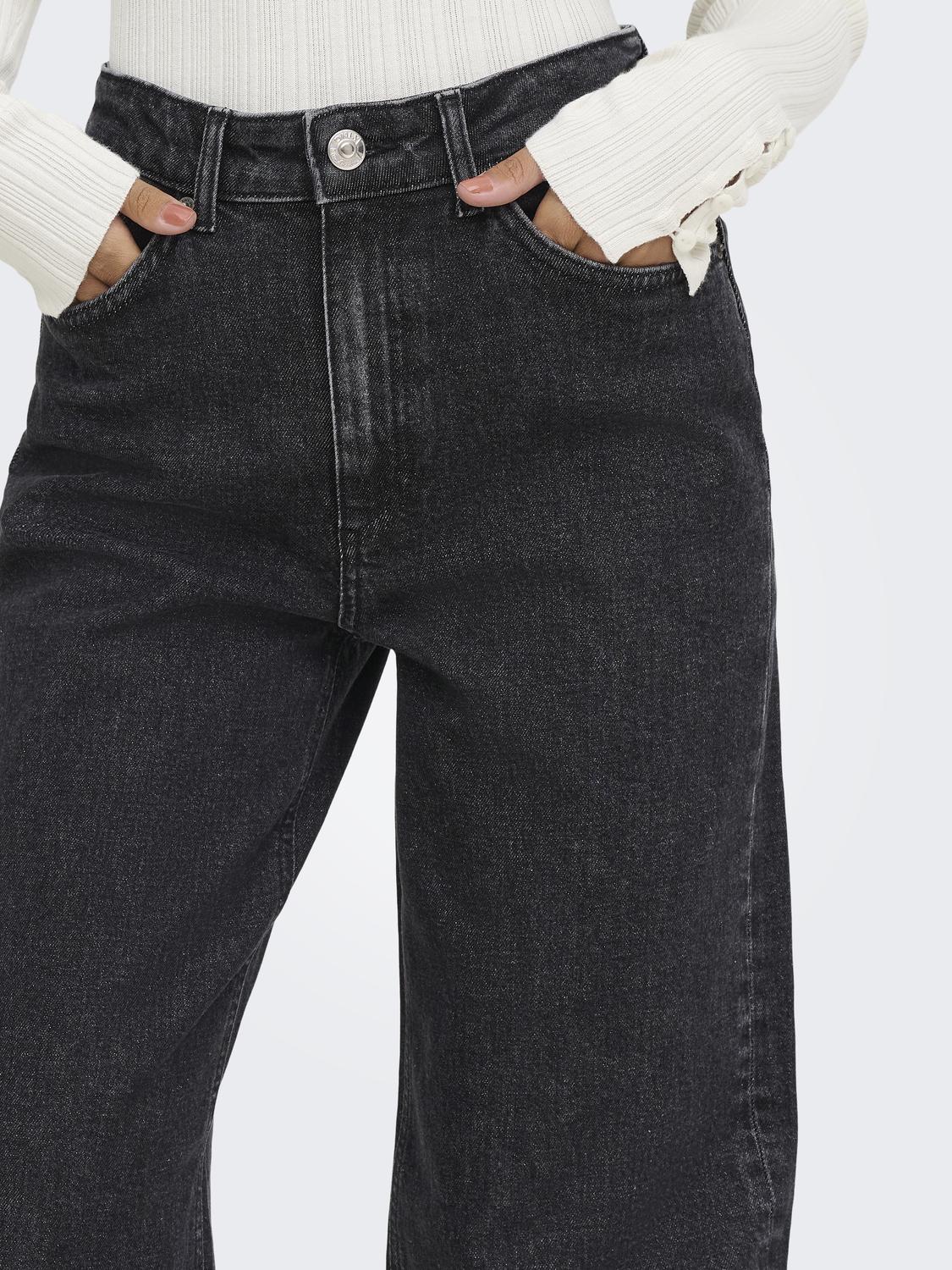 ONLJUICY Jeans met wijde pasvorm en hoge taille en achterzakken - 5