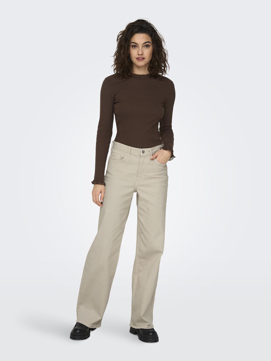 ONLJUICY Jeans met hoge taille en brede pasvorm en zakken aan de voorkant - 6