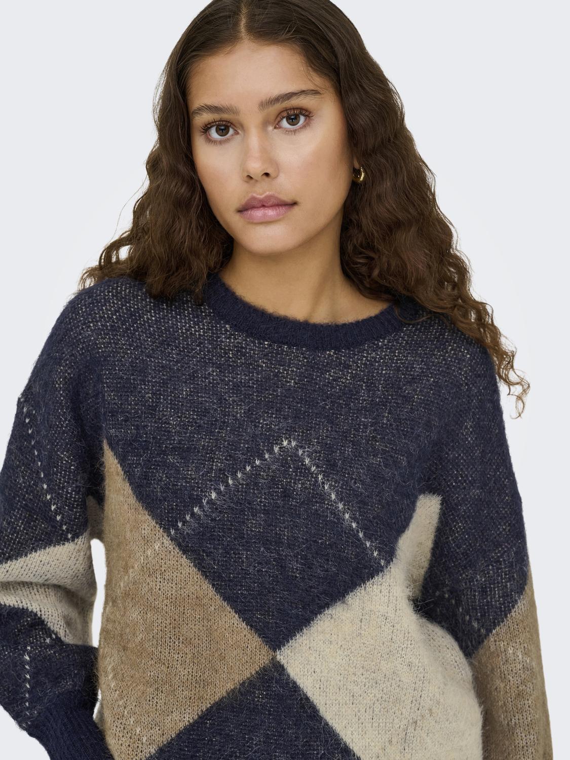 ONLNOEME LIFE LS JQ O-NECK NOOS KNT - 4