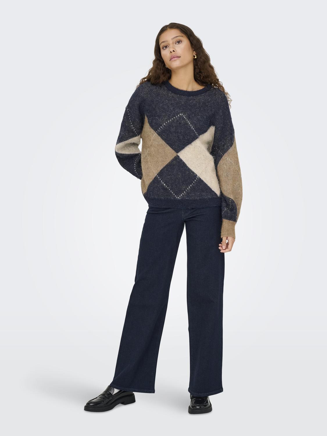 ONLNOEME LIFE LS JQ O-NECK NOOS KNT - 6