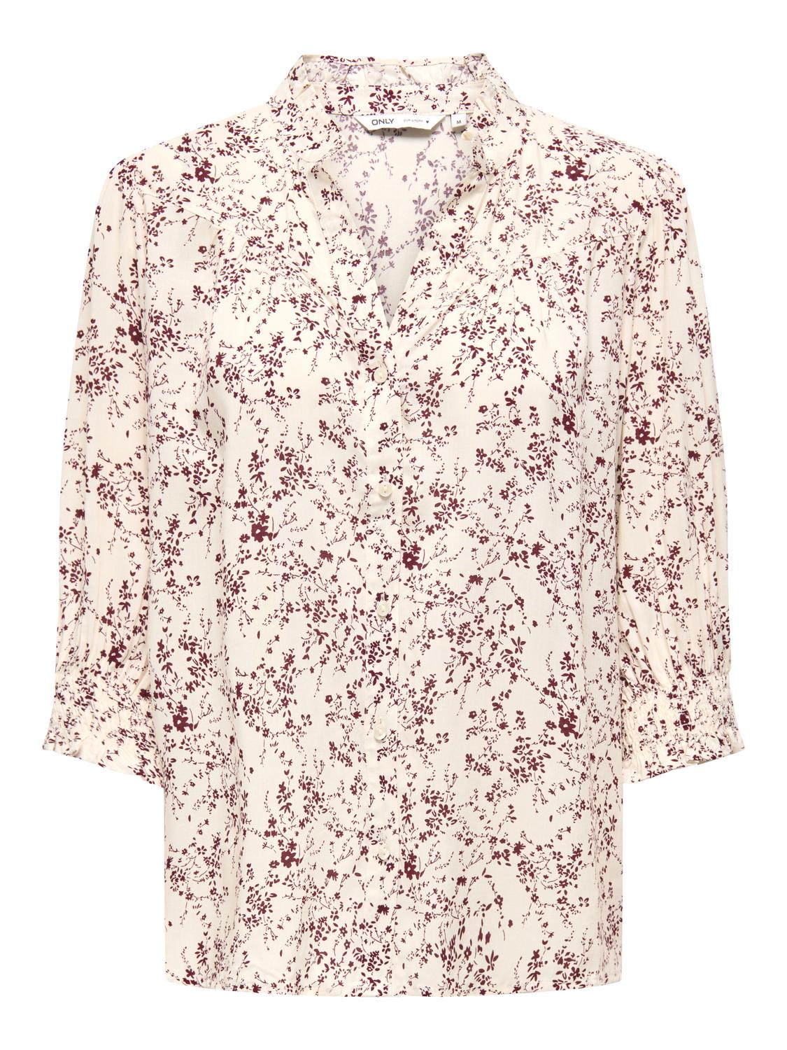 ONLRAYA Chemise féminine à coupe régulière et manches 3/4 - 3
