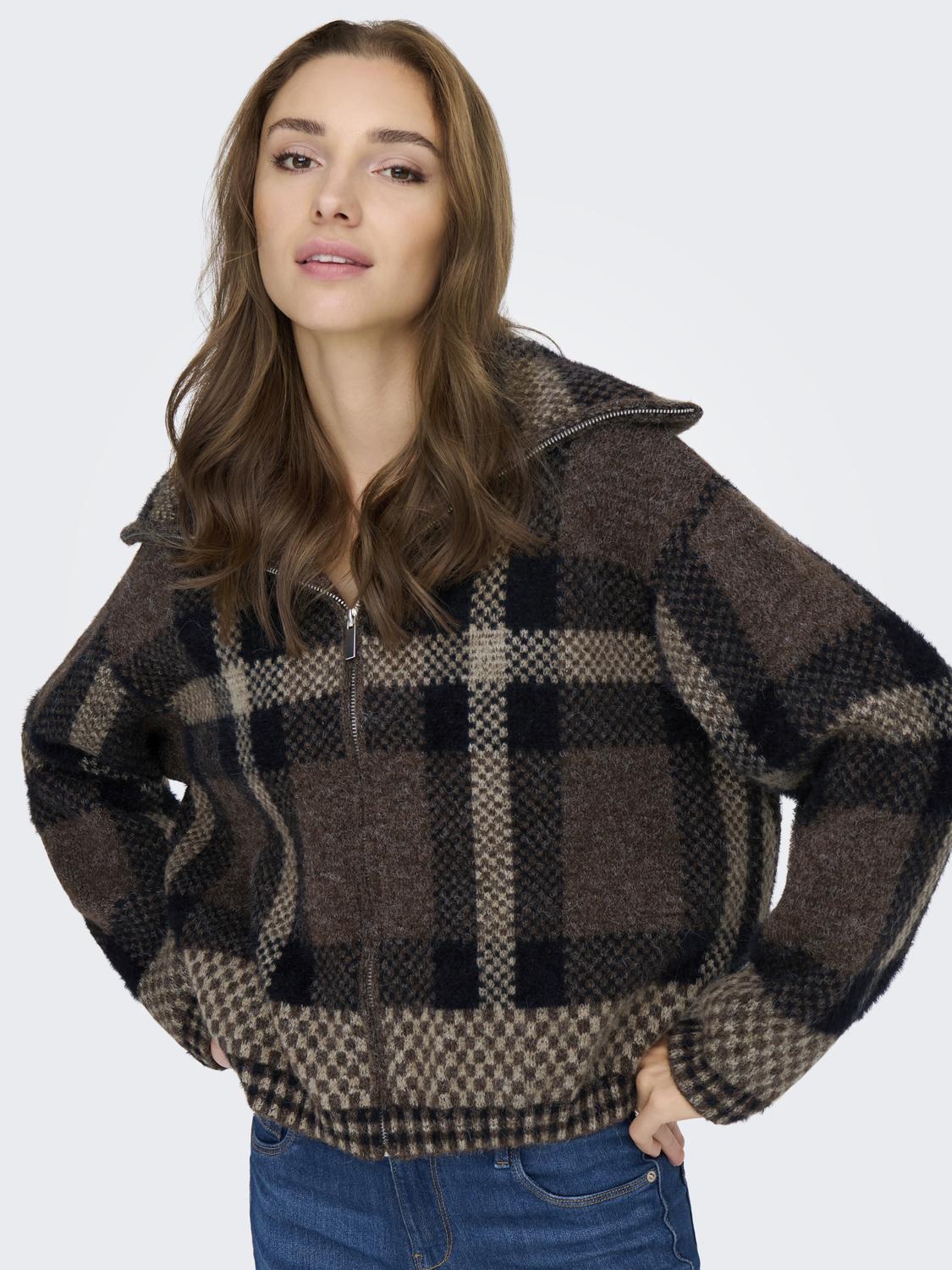 ONLMAROON LS ZIP COLLAR CARDIGAN KNT - 5
