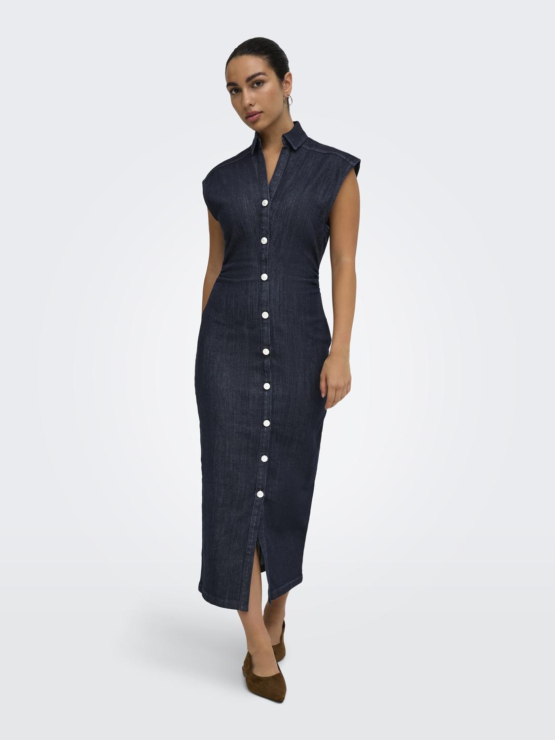 ONLBABE CAPSLEEVE MIDI DRESS DNM RINSE