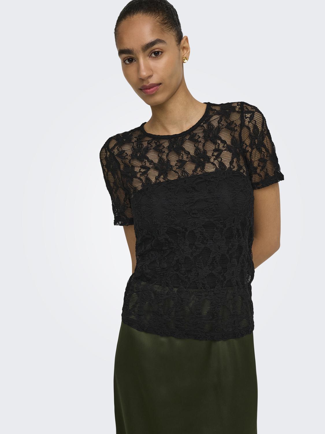 ONLALBA S/S LACE TOP CS JRS - 5