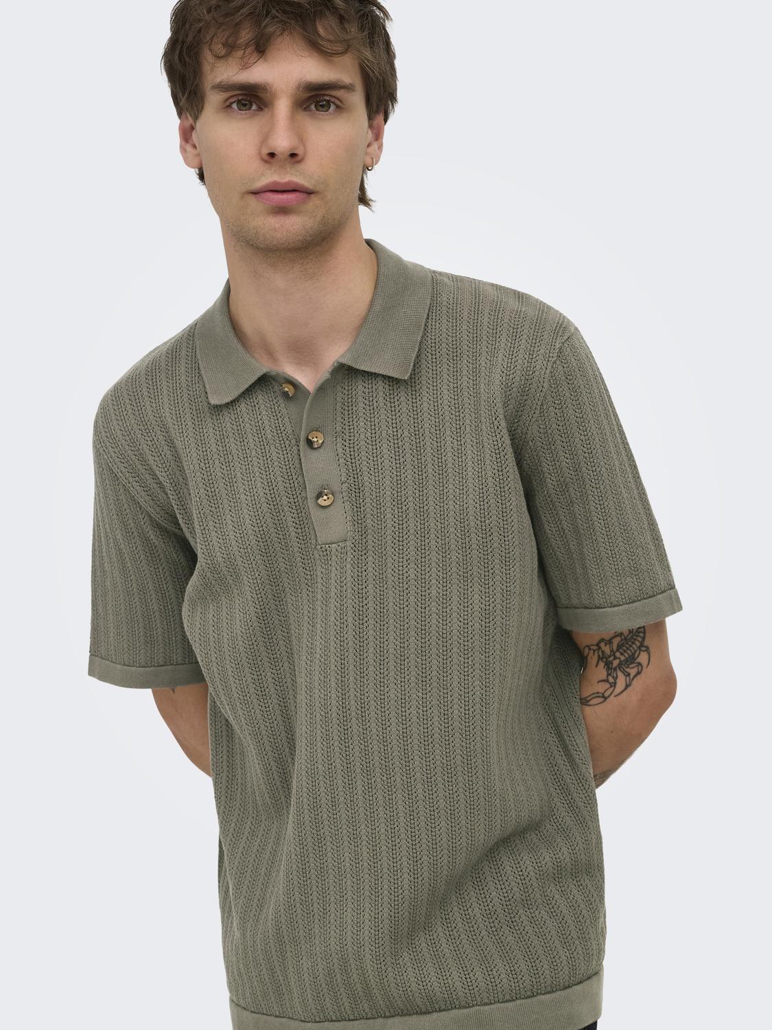ONSMOON REG 12 SS POLO KNIT NOOS - 5