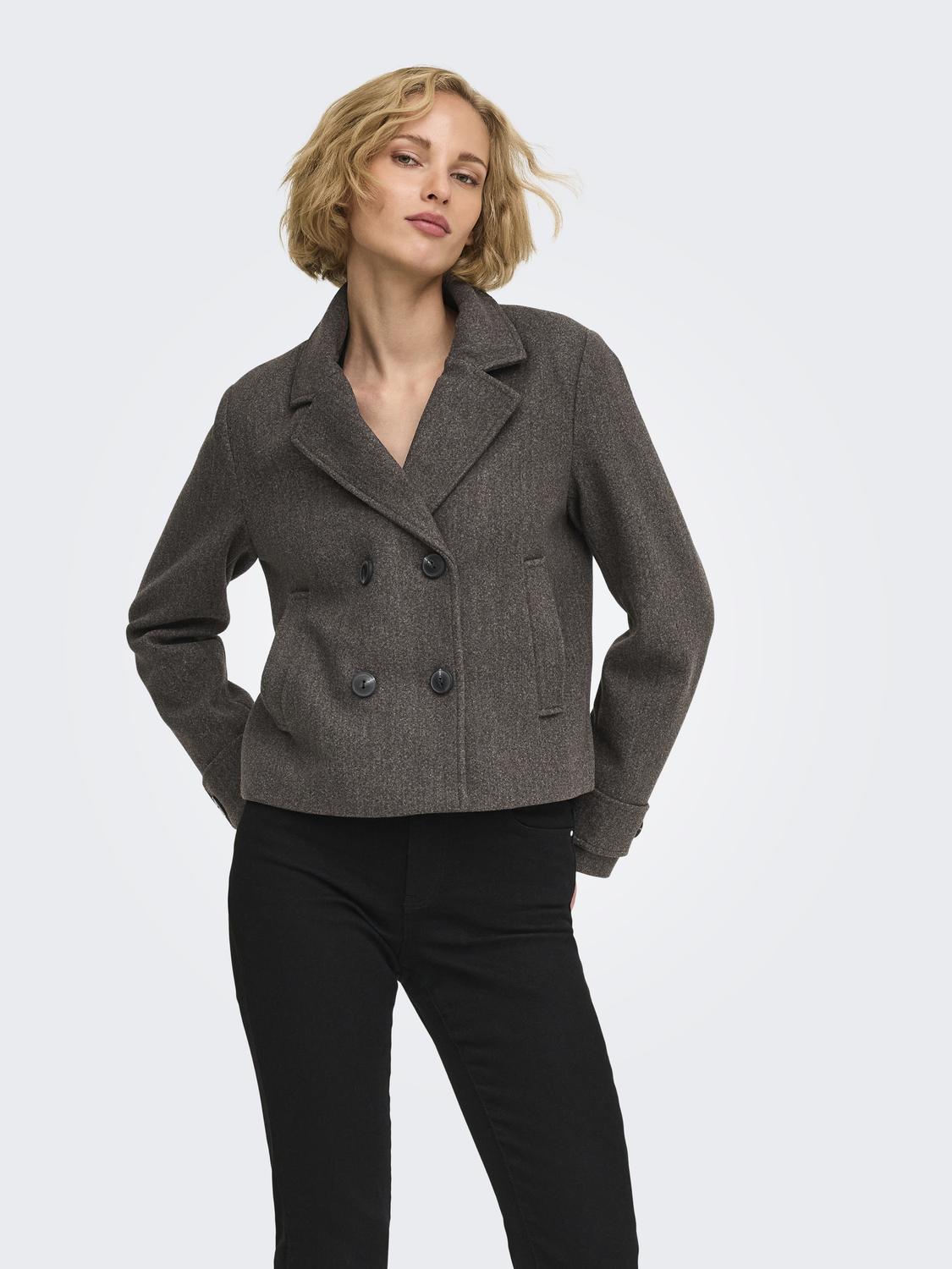 ONLFREJA Manteau inversé avec fermeture courte à boutons
