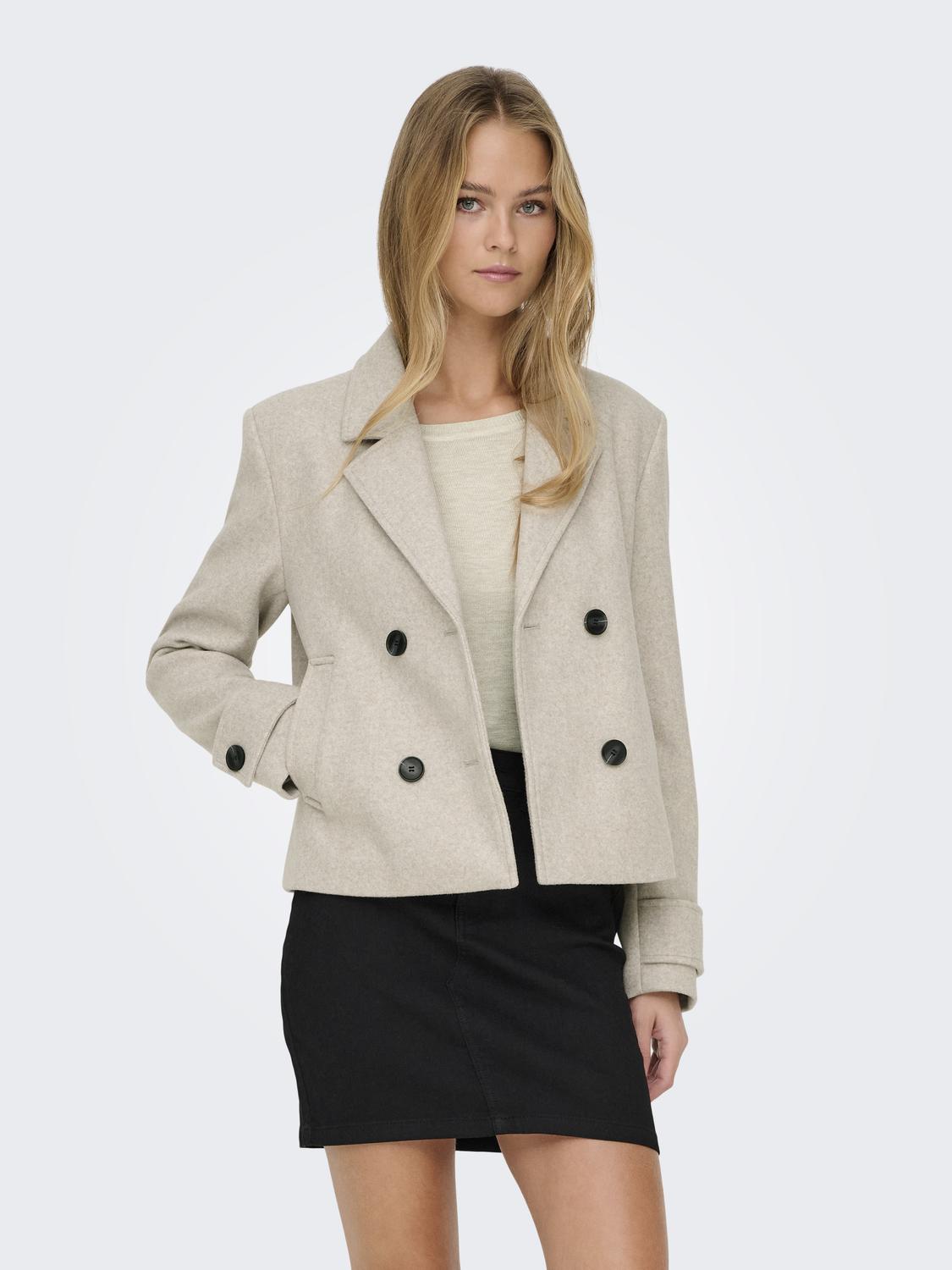 ONLFREJA Manteau inversé avec fermeture courte à boutons