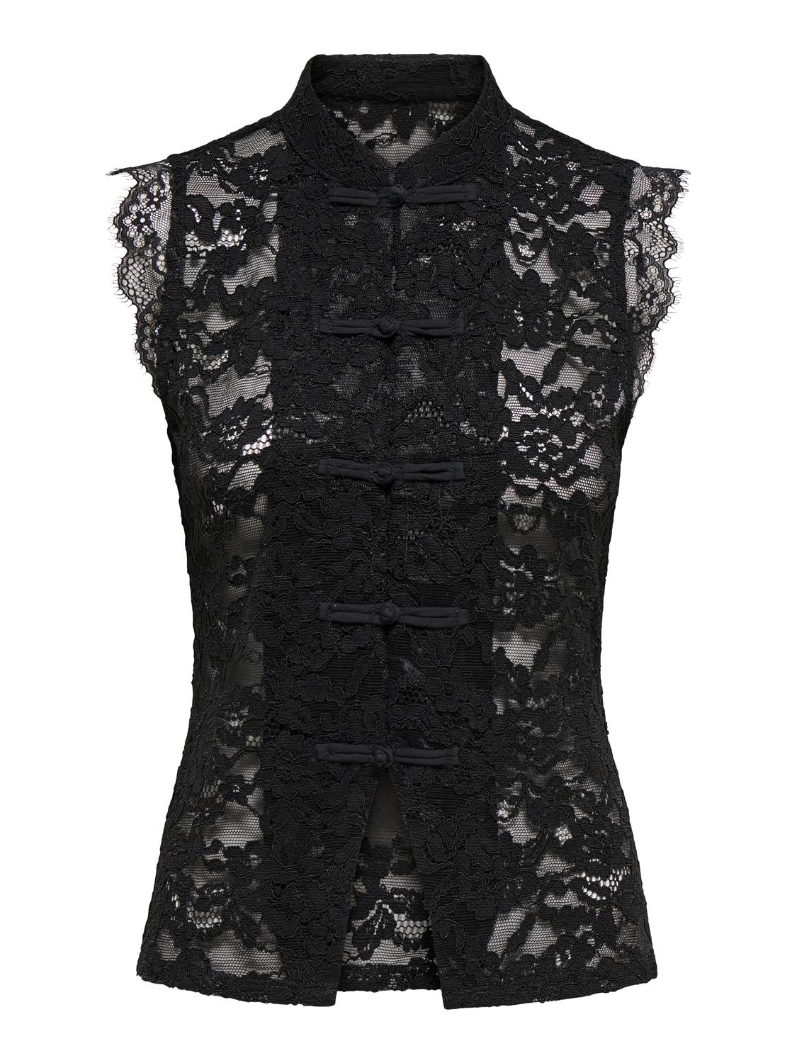 STUMARGOT MANDARIN CAPSL LACE SHIRT WVN