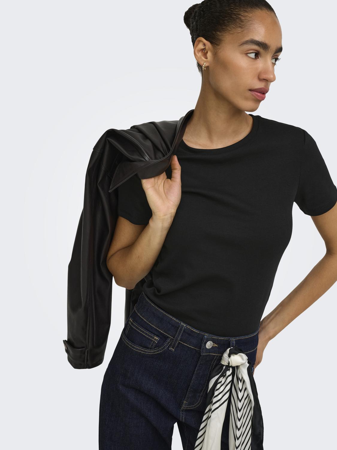 ONLRILEY Basic O-hals T-shirt met korte mouwen voor jonge dames - 5