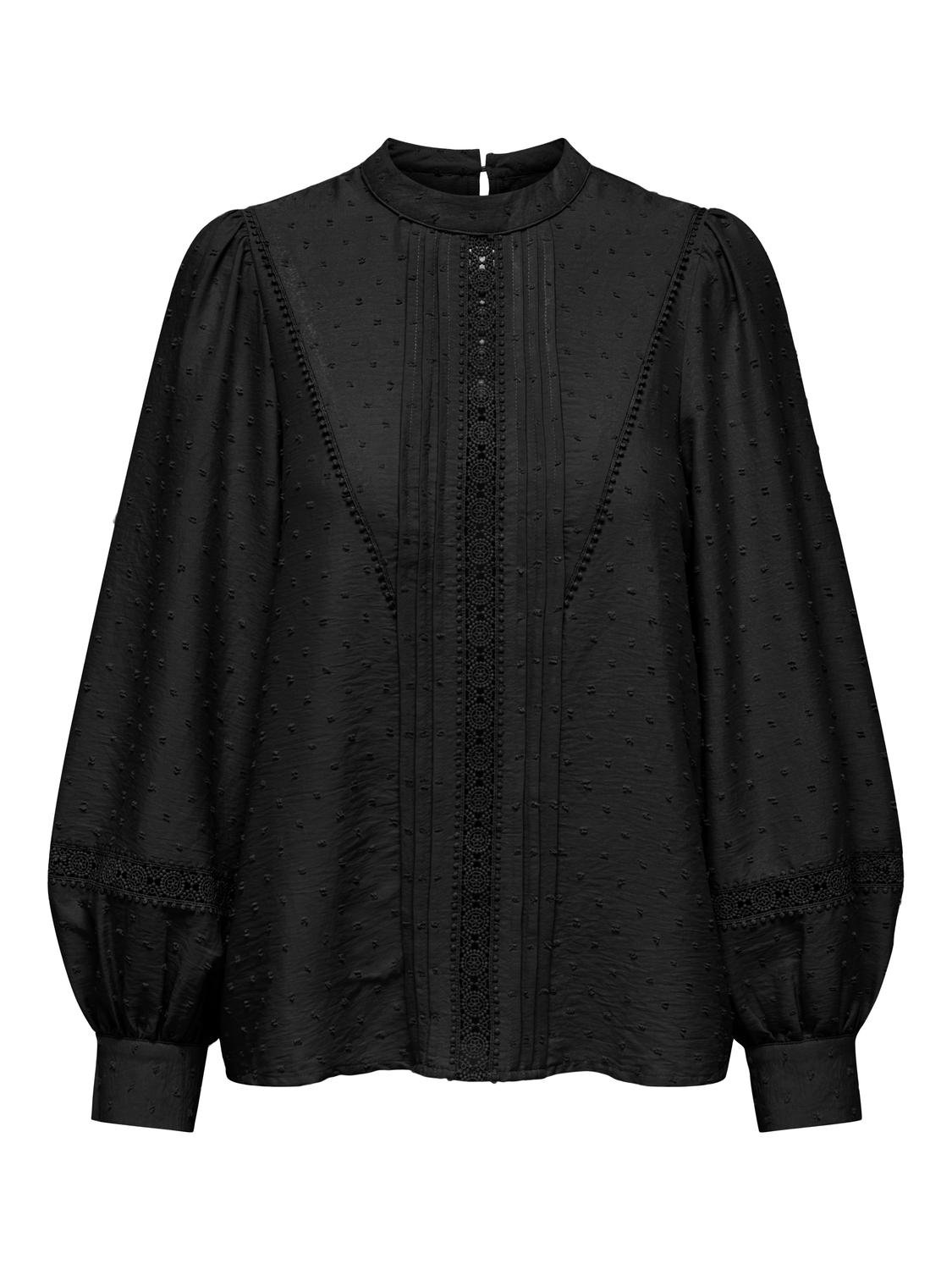 JDYTRAIN DOBBY L/S LACE HIGHNECK TOP EXP