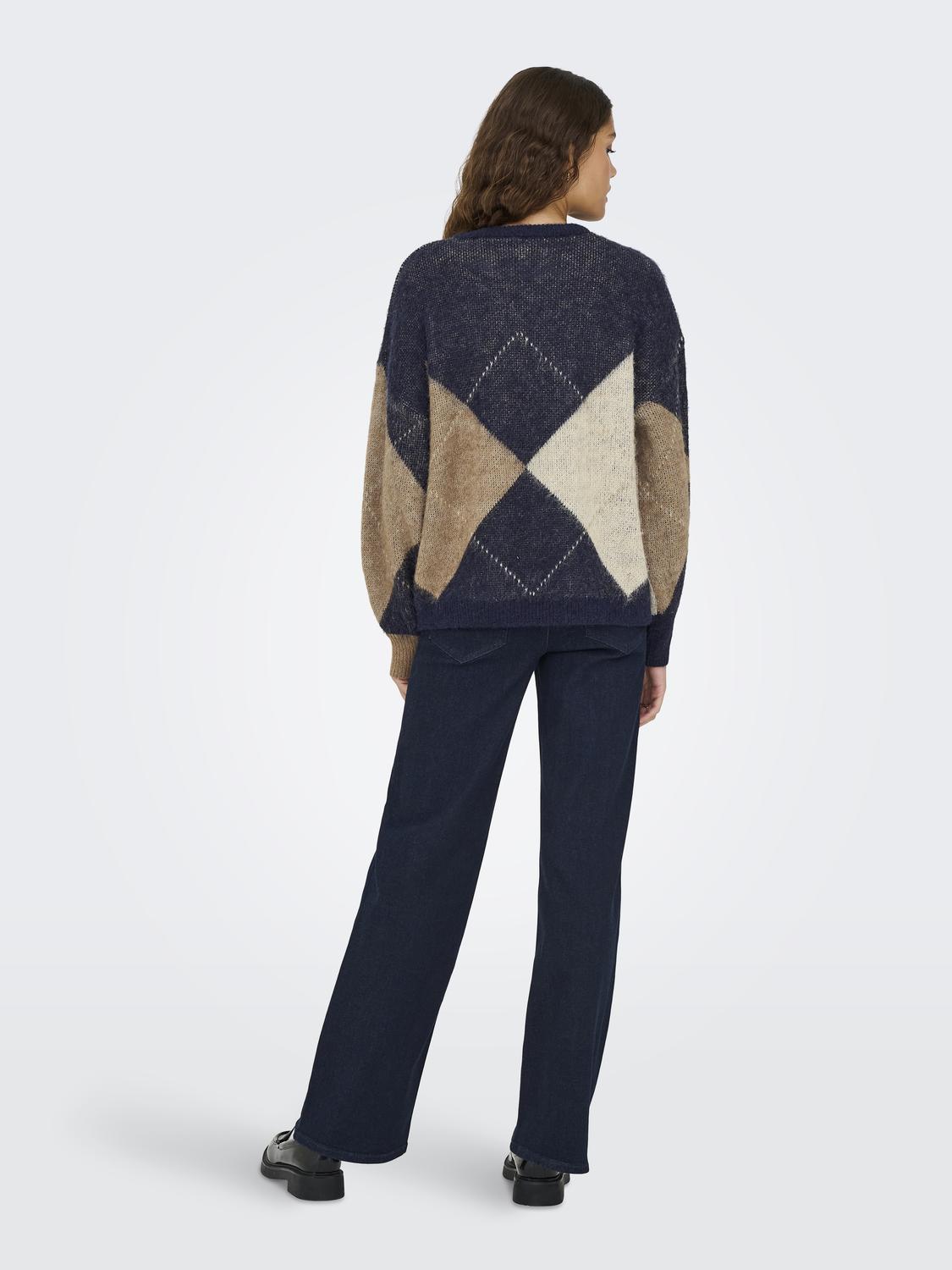 ONLNOEME LIFE LS JQ O-NECK NOOS KNT - 2