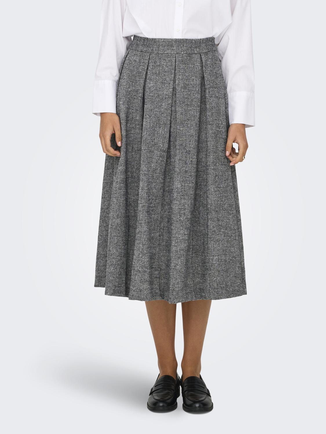 ONLBEKKA LIFE HW WOOL LOOK PLE SKIRT TLR