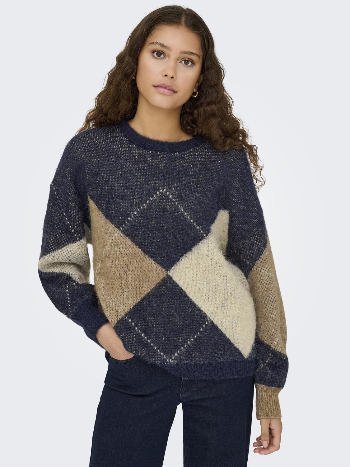 ONLNOEME LIFE LS JQ O-NECK NOOS KNT - 5