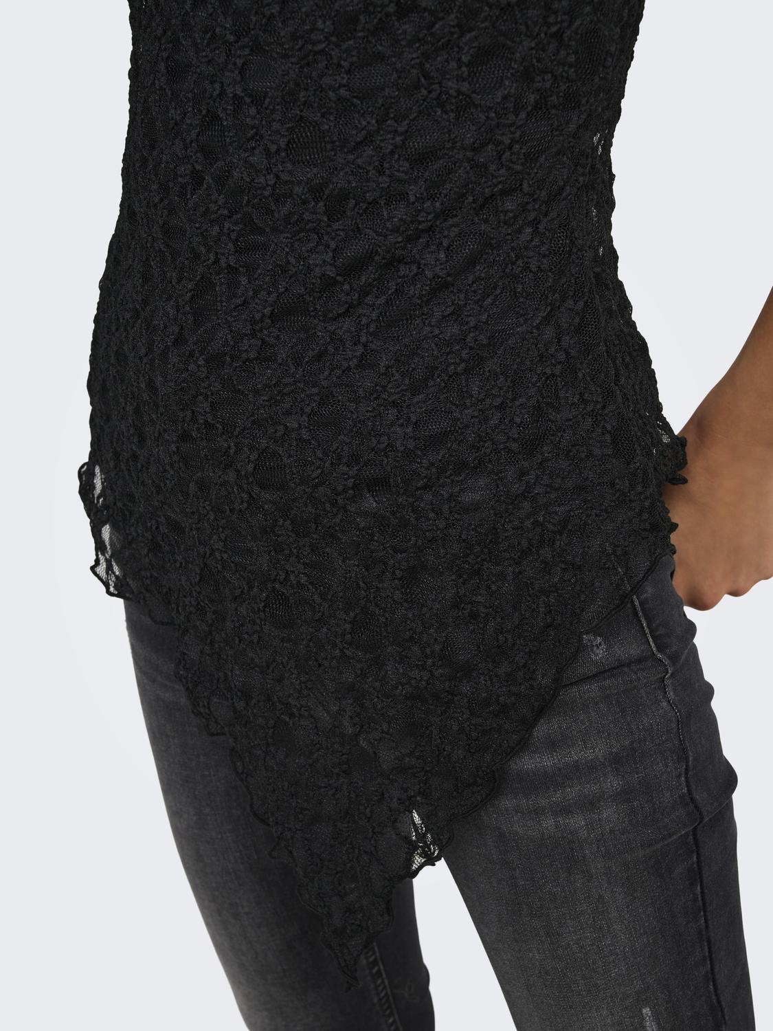 ONLLIVA S/L ASYMMETRIC LACE TOP JRS - 4
