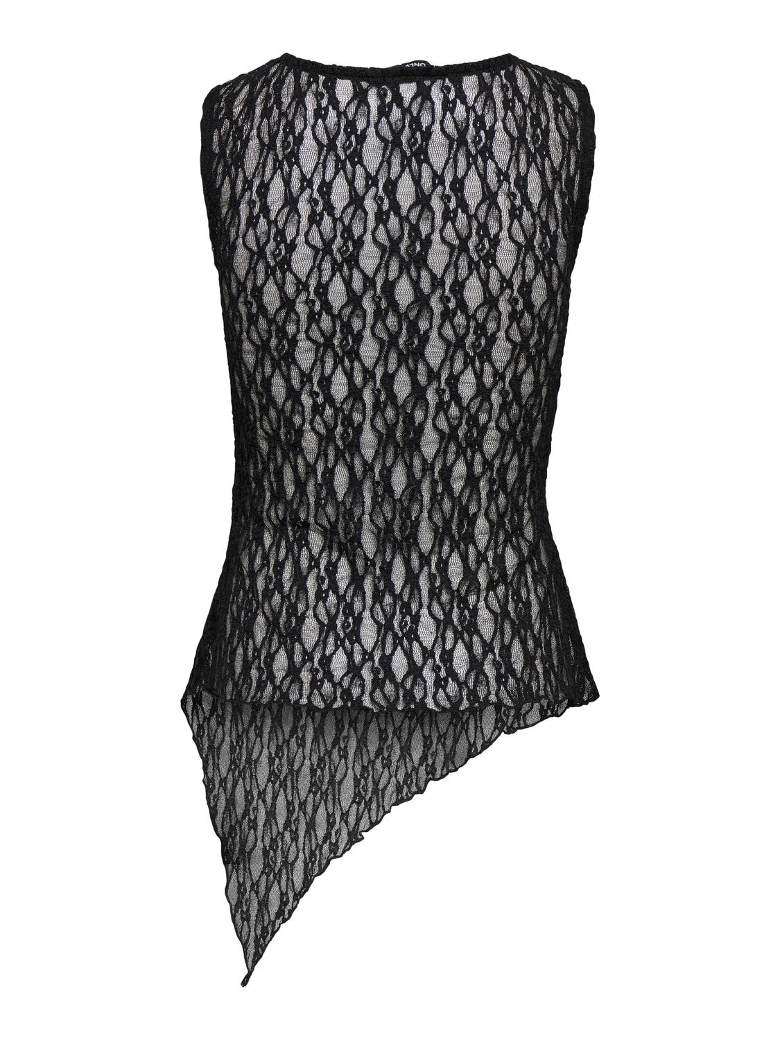 ONLLIVA S/L ASYMMETRIC LACE TOP JRS - 7