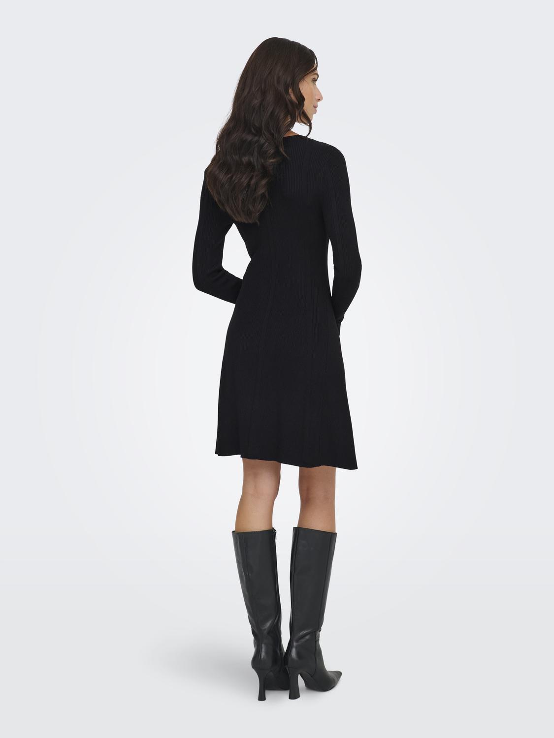 ONLMEDDI RIB LS O-NECK DRESS EX KNT - 2