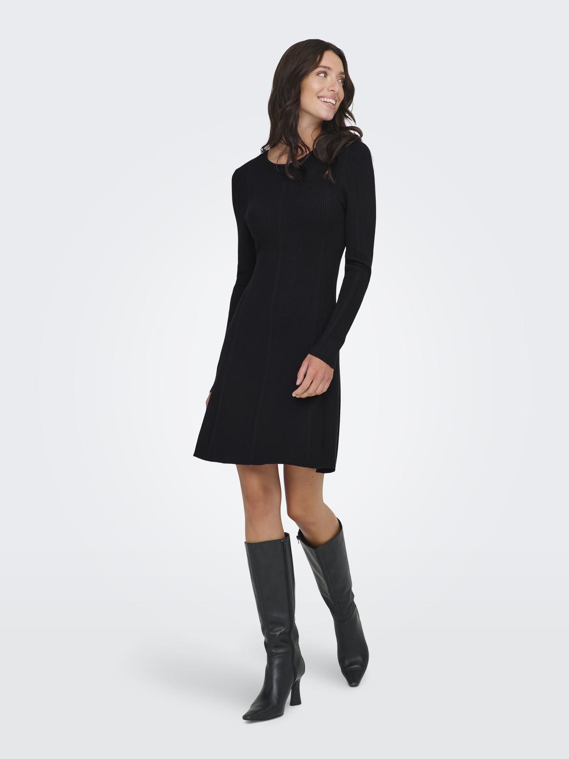 ONLMEDDI RIB LS O-NECK DRESS EX KNT - 6