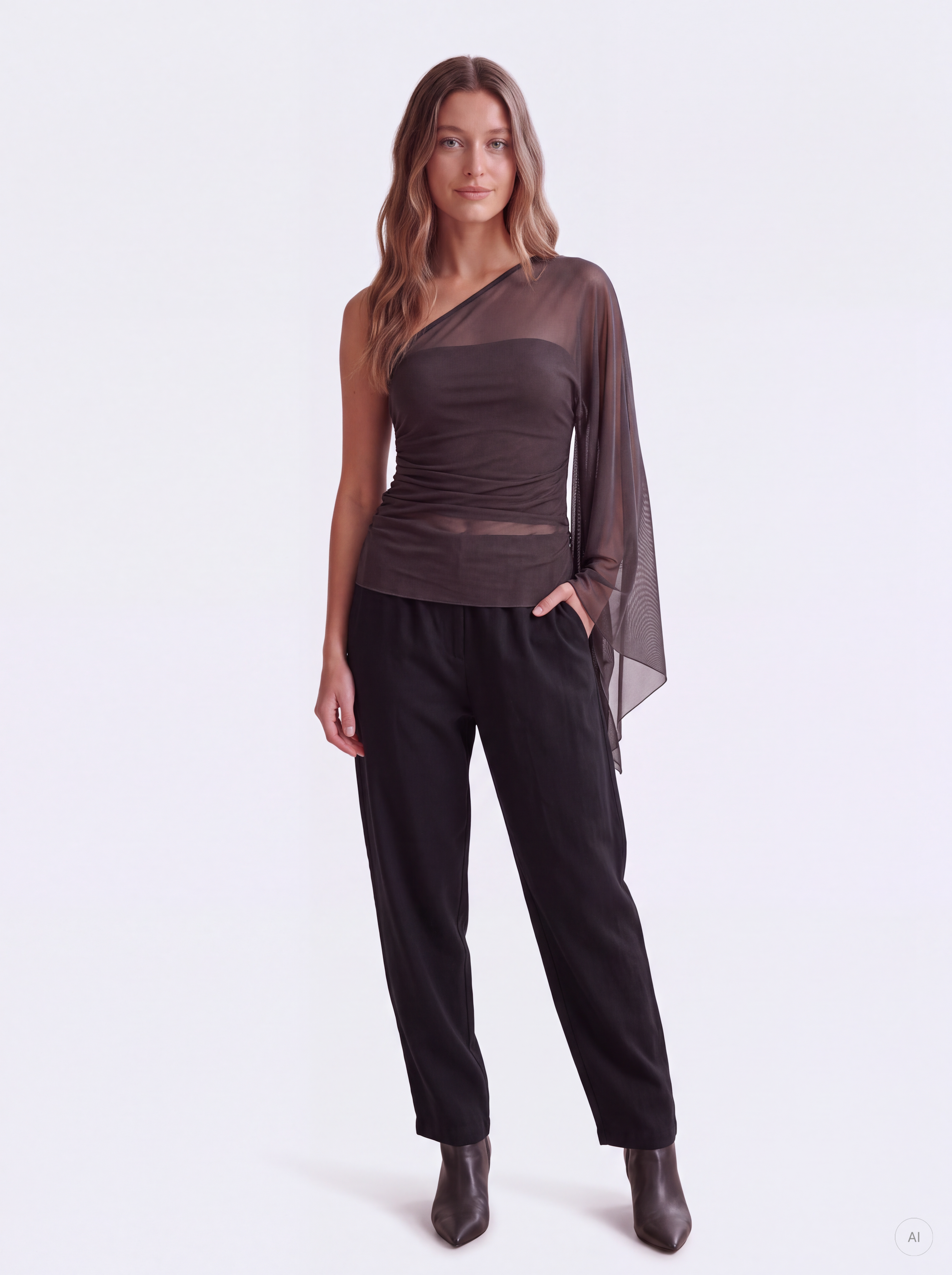 PGZUZANNE ONE SHOULDER CAPE TOP JRS