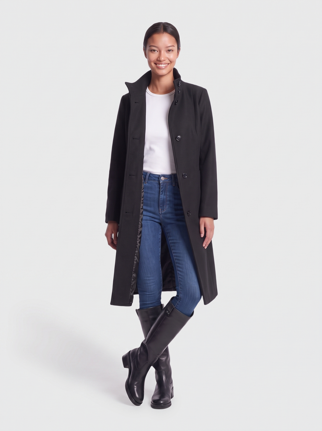 ONLTRILLION HIGH NECK BELT COAT PNT