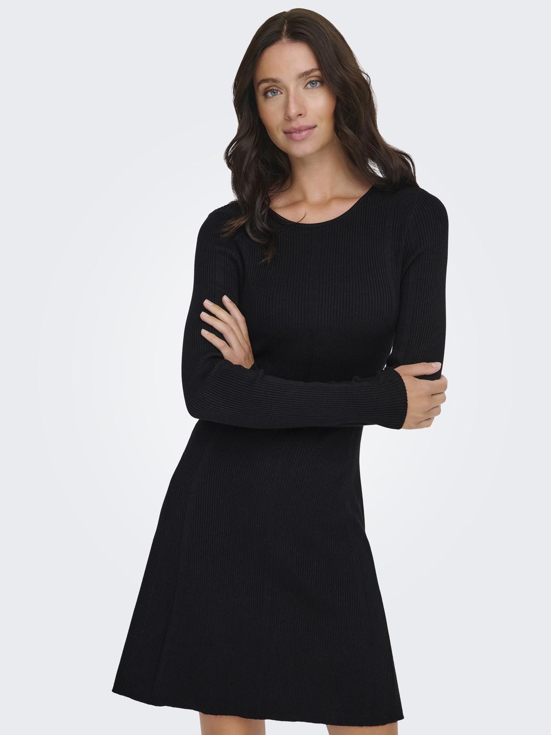 ONLMEDDI RIB LS O-NECK DRESS EX KNT - 4