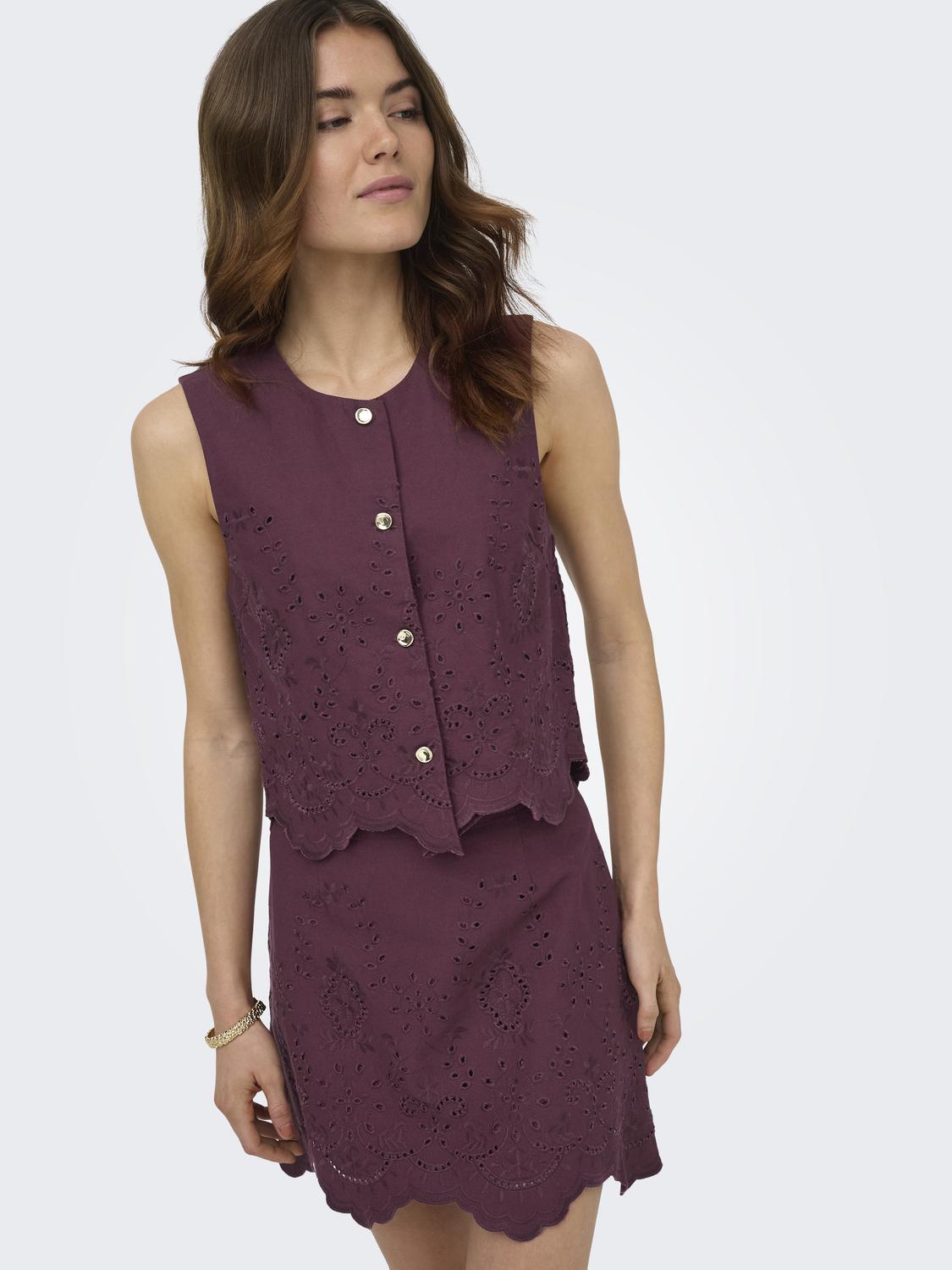 ONLREYA S/L BRO ANGLAISE WAISTCOAT PNT - 5