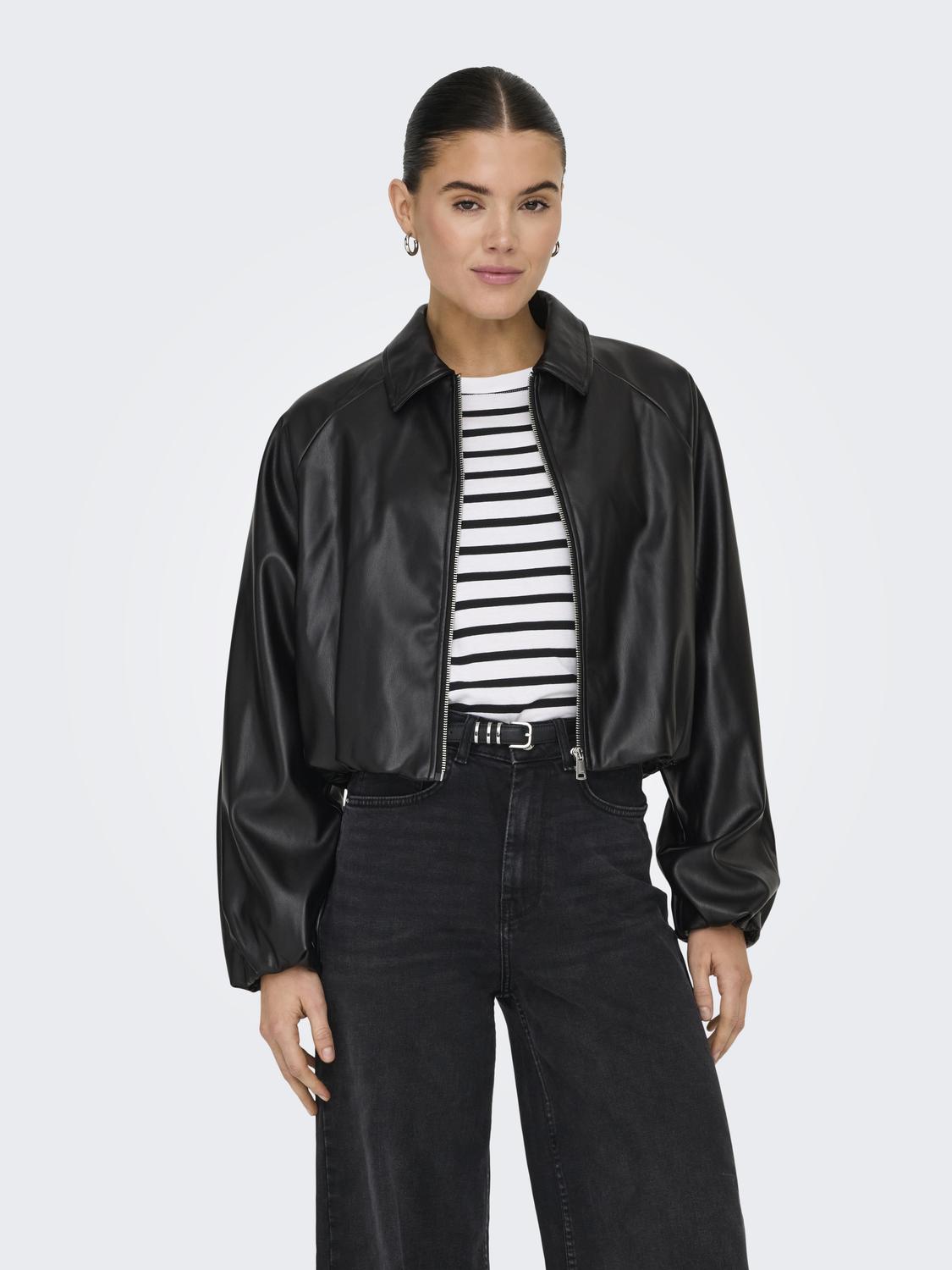 ONLSARAMY FAUX LEATHER BOMBER OTW NOOS