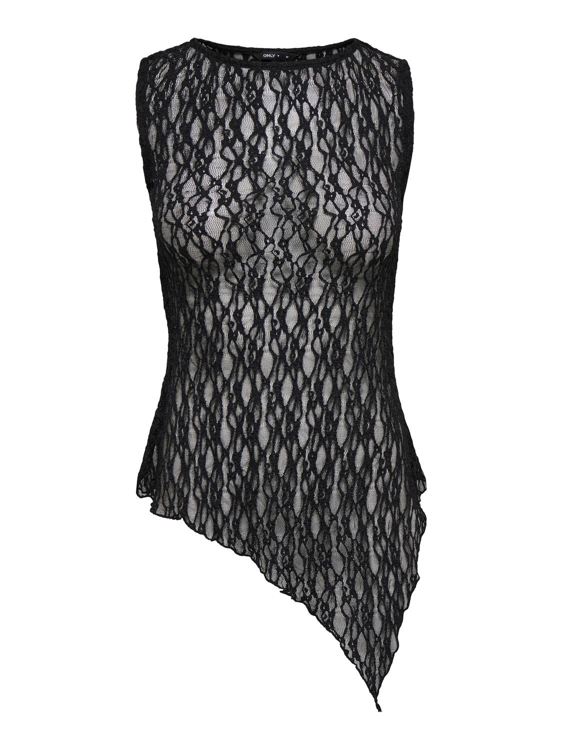 ONLLIVA S/L ASYMMETRIC LACE TOP JRS - 3