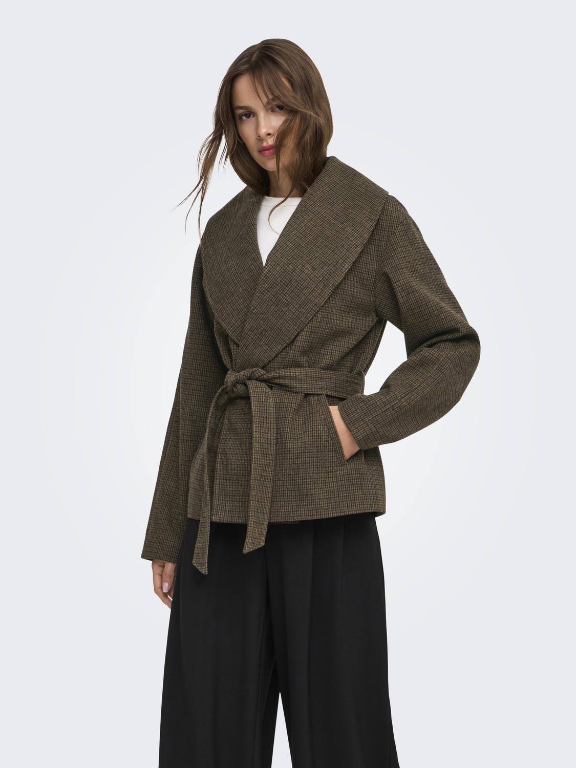 ONLAUGUSTA SHORT CHECK COAT OTW