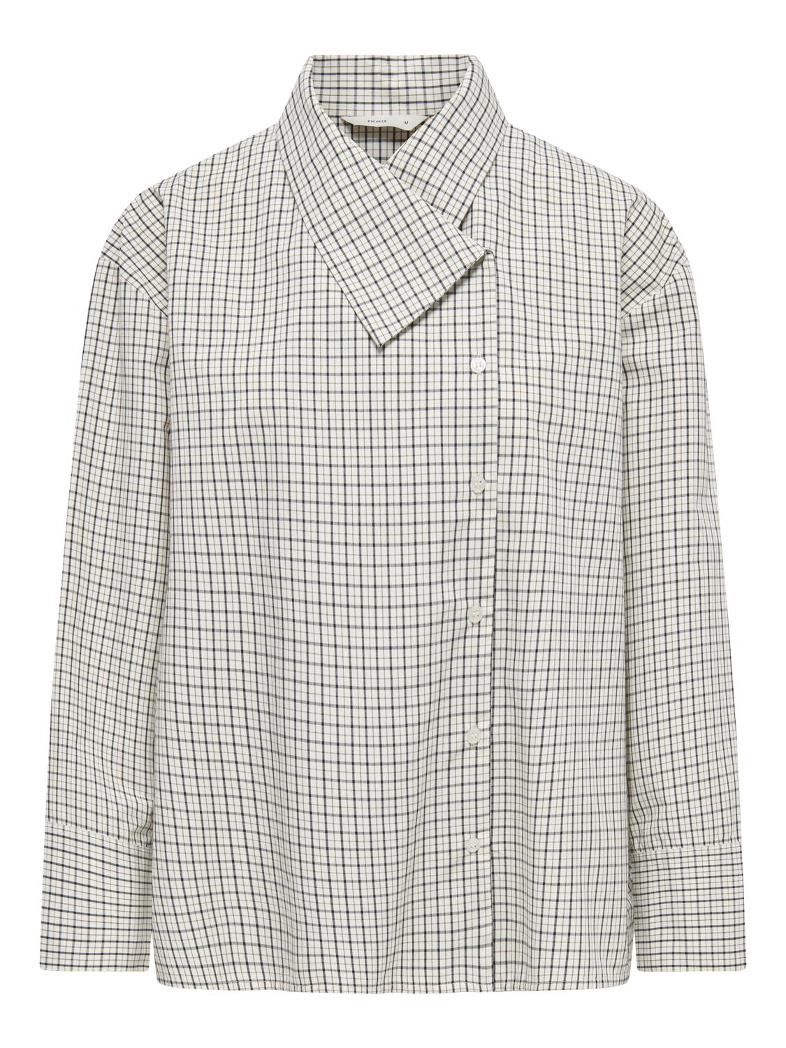 PGIVY L/S CHECK ASSYMETRIC SHIRT WVN - 3