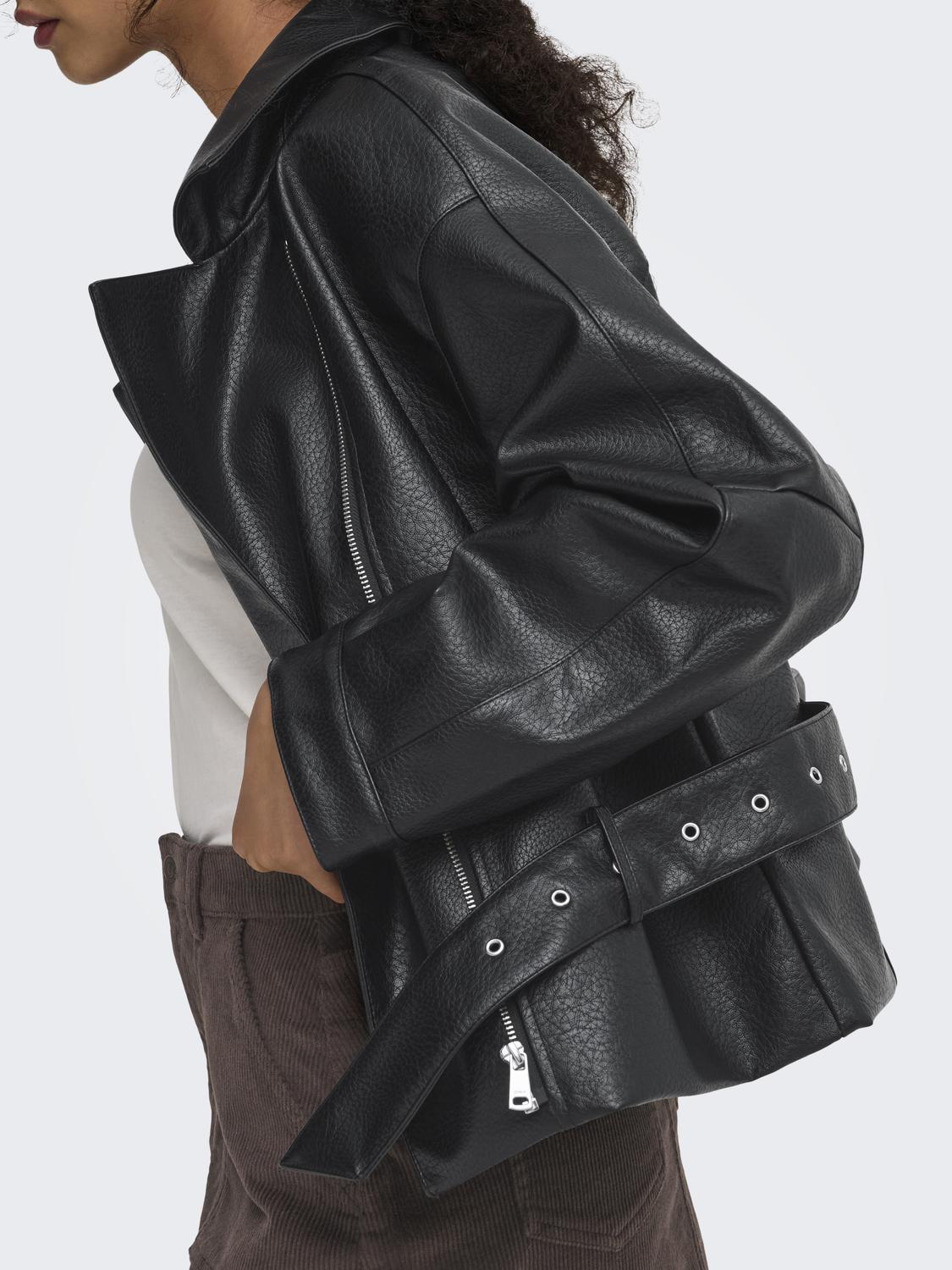 ONLXENA FAUX LEATHER JACKET OTW - 4