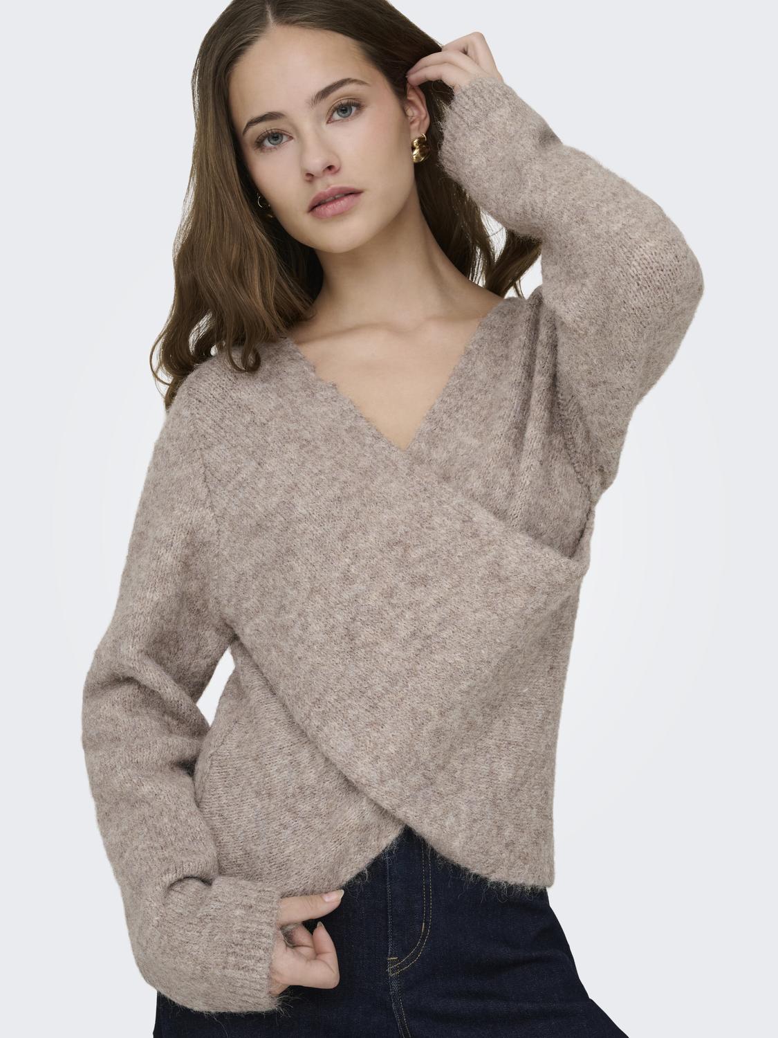 ONLZAGGIE LS V-NECK REVERSIB NCA KNT - 5